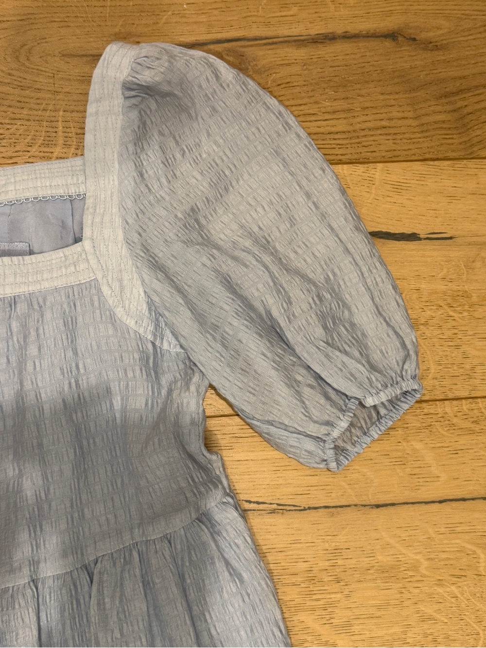 Anthropologie Pale Blue Tiered Puff-Sleeve Maxi Dress - Picture 5 of 6